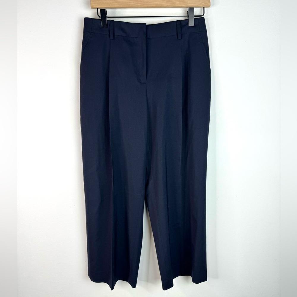 Lafayette 148 NY Navy Wide Leg Crop Sz 2